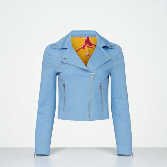 Color Me Courtney Dennis Biker Jacket Size 4 - Picture 3 of 14